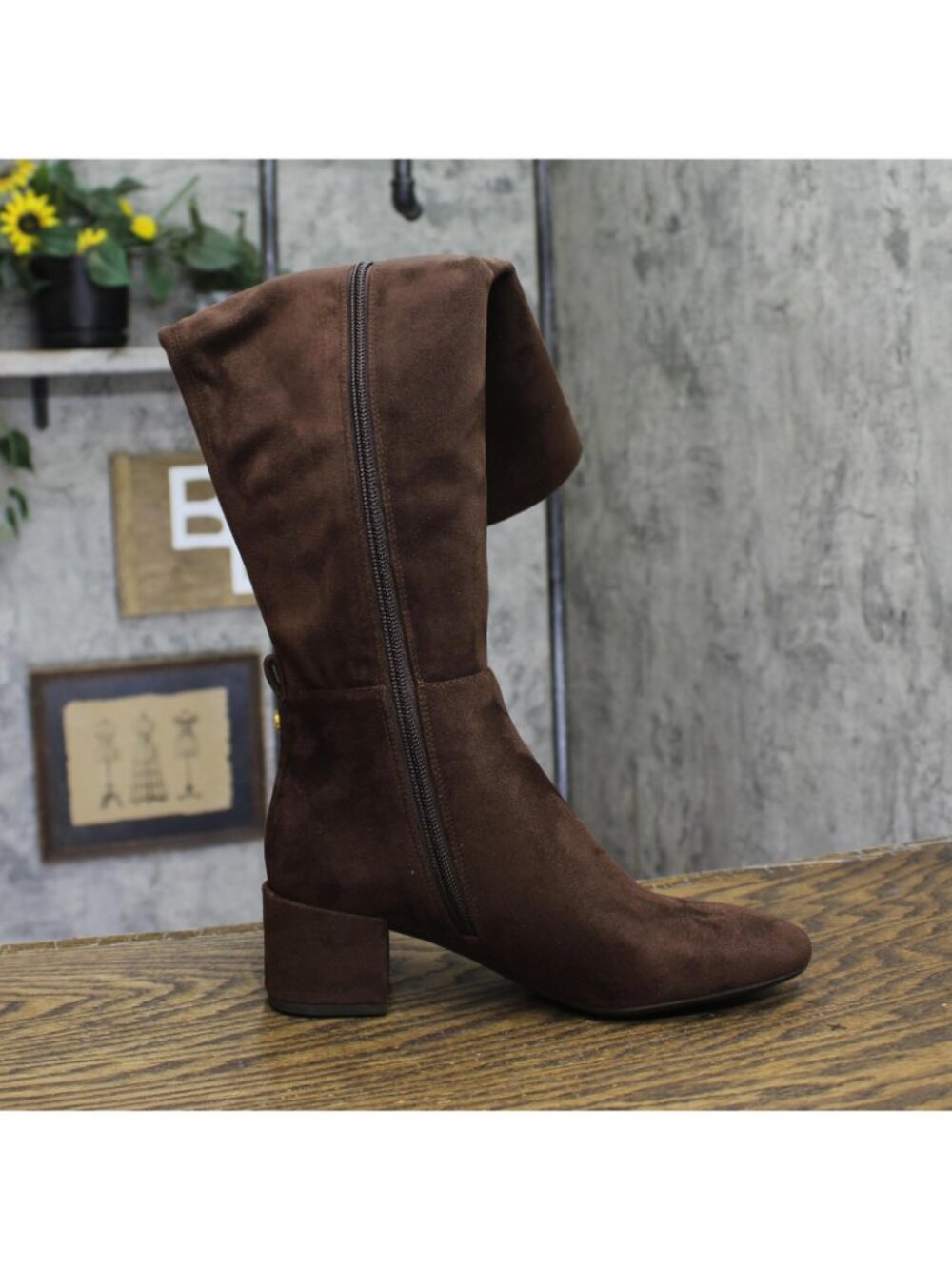 NWT Michael Michael Kors Braden Over-the-Knee Block Heel Boots Mocha Brown 5.5M - Picture 8 of 11